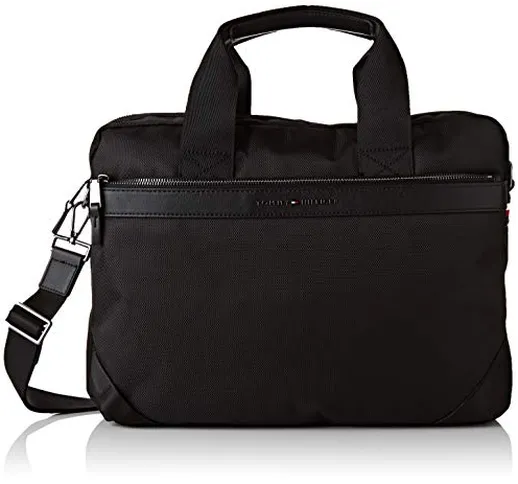Tommy Hilfiger Elevated Nylon Computer Bag, Borse Uomo, Nero (Black), 1x1x1 centimeters (W...