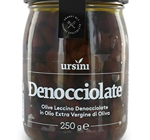 Olive Leccino denocciolate in Olio Extra Vergine d'oliva, 250 g (Confezione da 2 Pezzi)