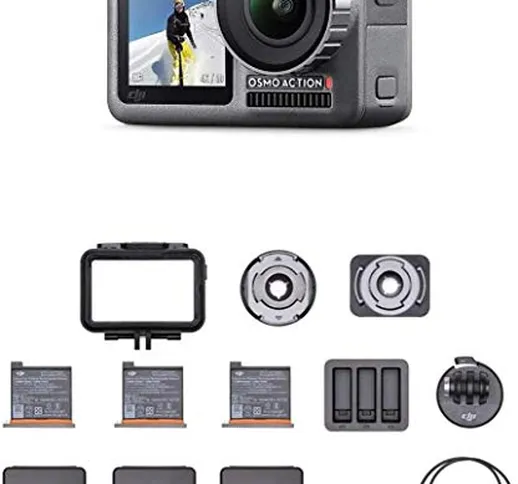 DJI Osmo Action Cam - Camera Digitale con Doppio Display, Resistente all'Acqua fino a 11m,...