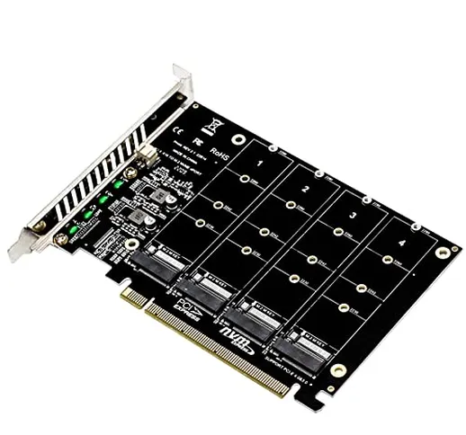 XTVTX Scheda di Espansione da Host Controller a 4 Porte da NVMe a PCI-e M.2 Adattatore da...