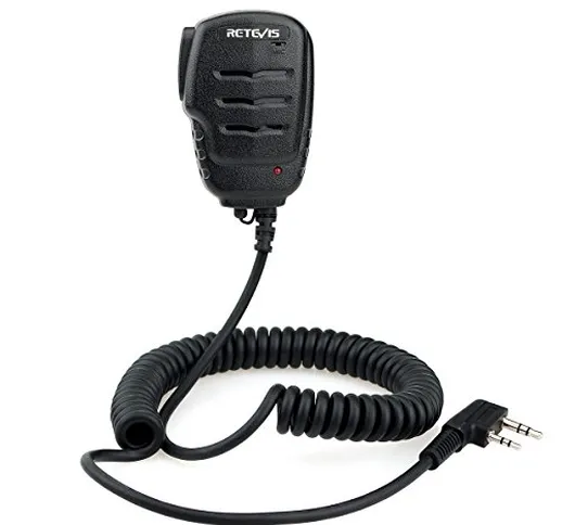 Retevis RS111 Altoparlante Microfono 2 Pin Microfono a Distanza Compatibile con Walkie Tal...