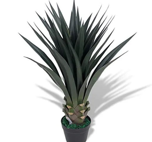 vidaXL Yucca Pianta Artificiale con Vaso 90 cm Verde