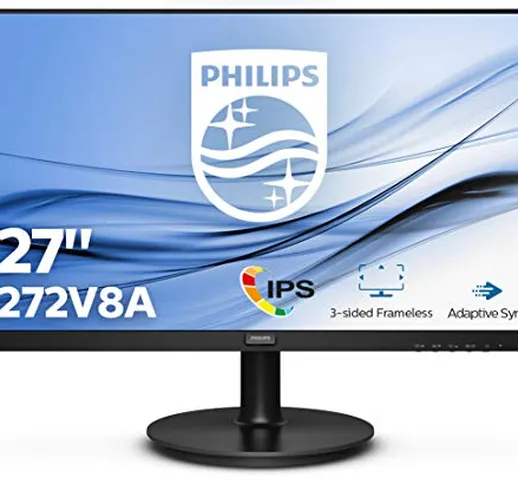 Philips 272V8A - Monitor da 68 cm (27 pollici), HDMI, DisplayPort, tempo di risposta 4 ms,...