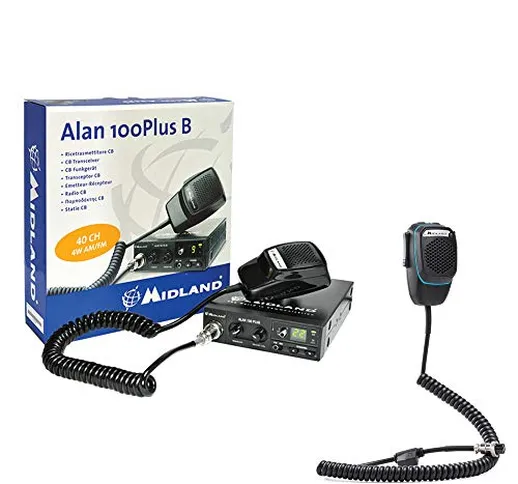 CBTalk Radio CB Midland Alan 100 + Dual Mike Microfono intelligente con Bluetooth a 4 pin