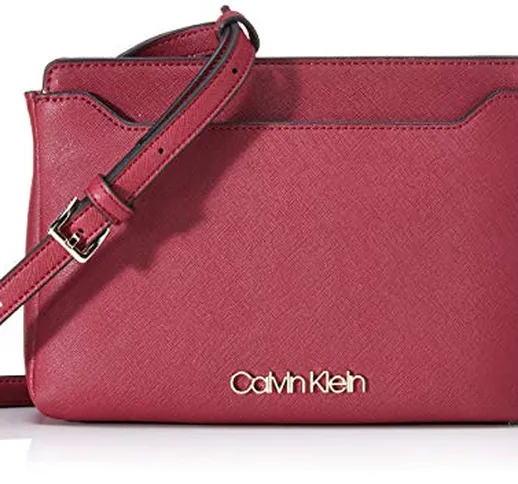 Calvin Klein Worked Ew Xbody - Borse a tracolla Donna, Rosso (Tibetan Red), 4x12x24 cm (W...