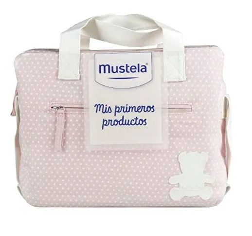 Mustela - Borsa con prodotti per neonato, scritta"Mis primeros productos", colore: Rosa