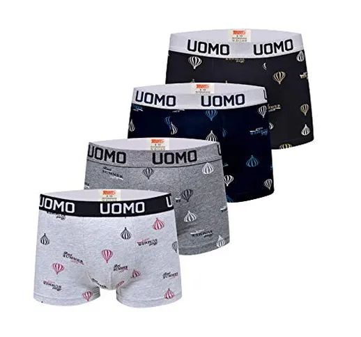 TrendyBoy Slip Boxer in Cotone da Ragazzo Intimo 8-16 Anni Mutande Set da 4 Pezzi Set Mult...