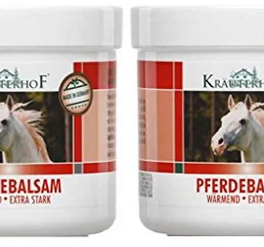 Kräuterhof, balsamo per cavalli, extra forte, in barattolo da 250 ml, confezione da 2 (2 x...