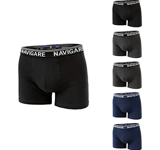 Navigare 6 Boxer Uomo Cotone Elasticizzato Elastico Esterno Art. 573/E Bianco O COLORATO (...