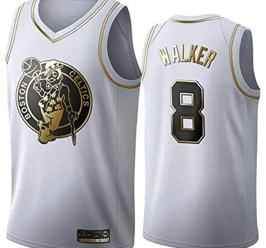 CCKWX Maglie Uomo - NBA Boston Celtics # 8 Kemba Walker Retro Pullover di Pallacanestro, F...