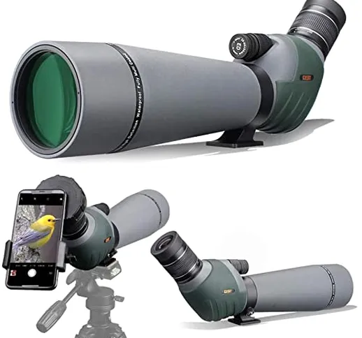 Gosky ED Cannocchiale 20-60x 80mm con adattatore per smartphone, cannocchiali a bassissima...