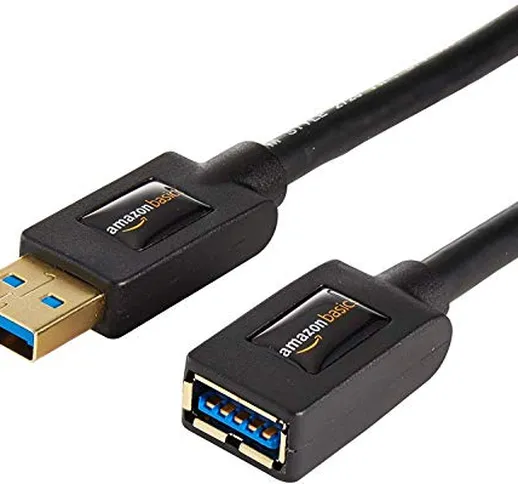 AmazonBasics - Cavo prolunga USB 3.0 A maschio/A femmina (1.8 m) - Pacco da 2