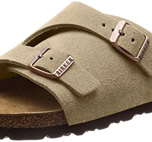 Birkenstock Zürich Taupe Plantare Morbido Pelle Scamosciata