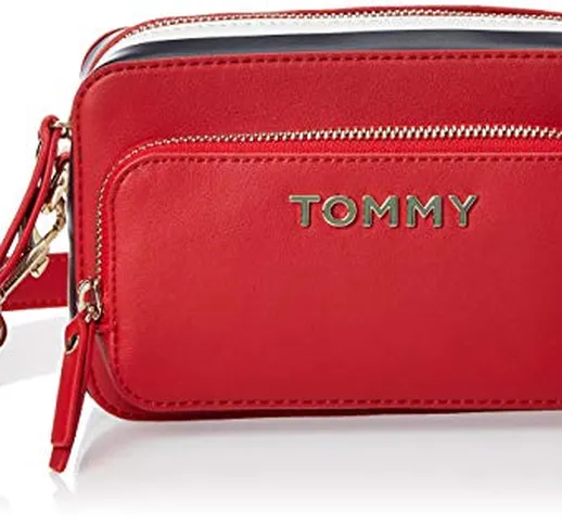 Tommy Hilfiger Th Corporate Camera Bag, Borse Donna, Multicolore (Barbados Cherry), 7.5x0....