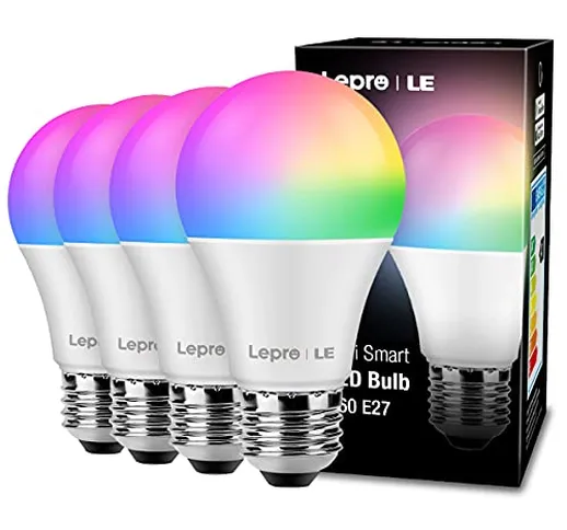 LE Lampadina LED WiFi E27, Smart Lampadine Compatibile con Alexa/Google Home, Lampadina In...