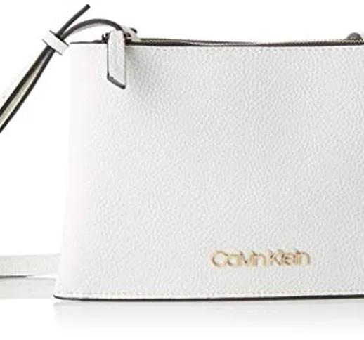 Calvin Klein Sided Trio Crossbody - Borse a tracolla Donna, Bianco (White), 1x1x1 cm (W x...