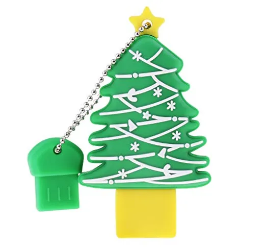 Hsthe Sea - Chiavetta USB 3.0 da 32 GB, con alberi di Natale, in silicone, idea regalo