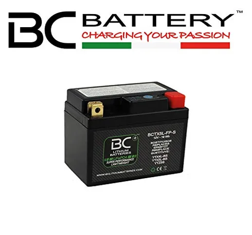 BC Lithium Batteries BCTX5L-FP-S Batteria Moto Litio LiFePO4, Nero, 1