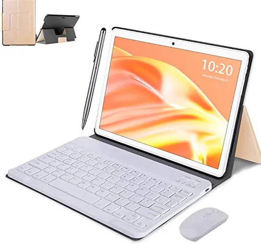 Tablet 10 Pollici con Wifi Offerte , 2 in 1 4G Tablet PC Android 10 4GB RAM 64GB / 128GB E...