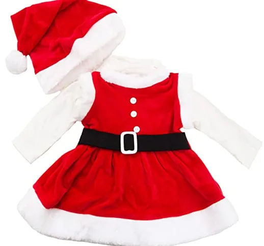 Toocool - Completo Bambina neonata Tutina Vestitino Babbo Natale Cappellino Nuovo FK826 [9...