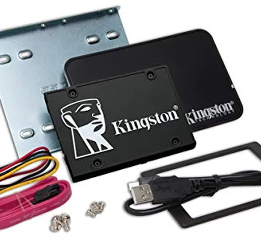 Kingston KC600 SSD SKC600B/256G SSD Interno 2.5" SATA Rev 3.0, 3D TLC, Crittografia XTS AE...
