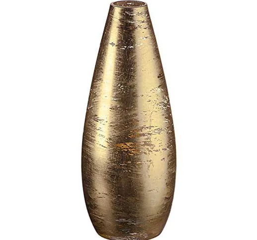 CRISTALICA Vaso per Fiori Vaso in Vetro Collezione Vaso Golden Dust Oro/Trasparente 25 cm