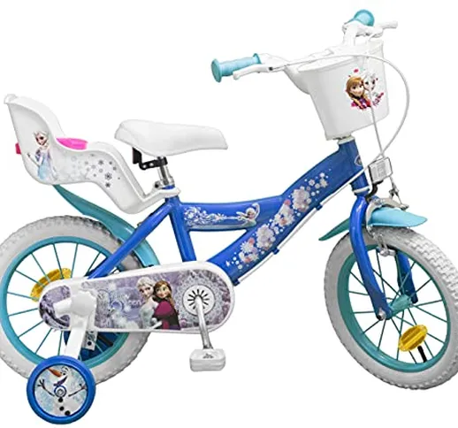 Toims Frozen - Bicicletta per bambino, Blu, 14"