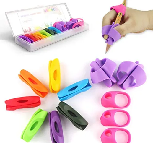 Matita Grip, Firesara New Design Ergonomico Rainbow Pencil Grip per bambini, Grip Postura...