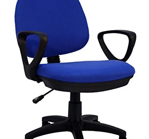 La sedia spagnola Algeciras Sedia da ufficio reclinabile, Poliestere, Blu, 60 x 60 x 90 cm...