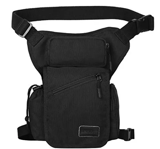 Eshow Borsa da Gamba Marsupio Cosciale Unisex di Tela Trekking Escursioni Sportivo Soft Ai...