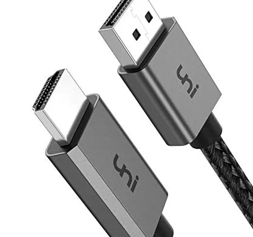 Cavo DisplayPort a HDMI 4K, uni Display Port HDMI Cavo [Unidirezionale, Nylon, Aluminum] H...