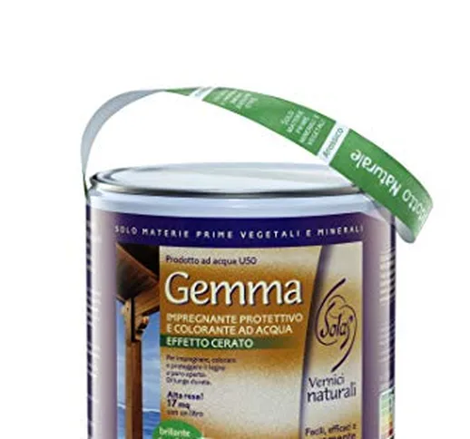 Solas U50U201E4 Gemma, Impregnante Naturale ad Acqua, Protettivo e Nutriente per Legno, In...