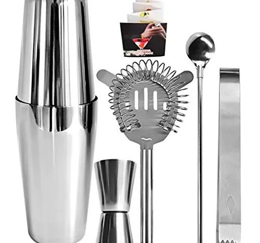 AODENER Boston Cocktail Shaker Set 750 + 600 ml Shaker 15/30 ml Measuring Cup Professional...