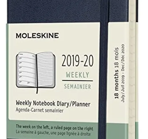 (modello precedente) - Moleskine Agenda 18 Mesi Settimanale anno 2019/2020 con Copertina R...