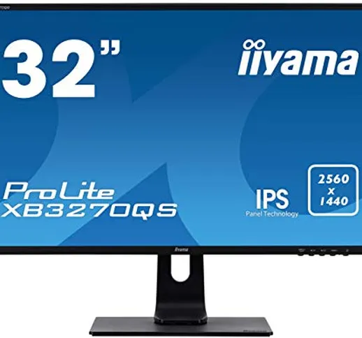 iiyama ProLite XB3270QS-B1 80 cm, 31.5 Pollici, IPS LED-Monitor WQHD, DVI, HDMI, DisplayPo...