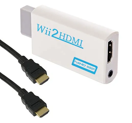 Goldoars Convertitore da Wii a HDMI Adattatore Wii a HDMI 720P/1080P e jack audio da 3,5 m...