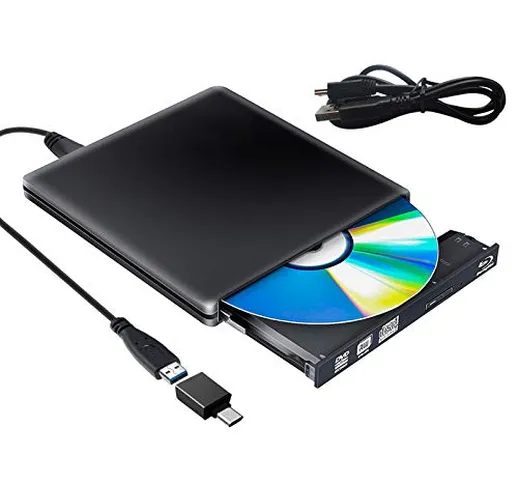 Lettore Masterizzatore Esterno Blu Ray3D, Bluray USB 3.0 Slim BD CD DVD RW ROM per PC Mac...