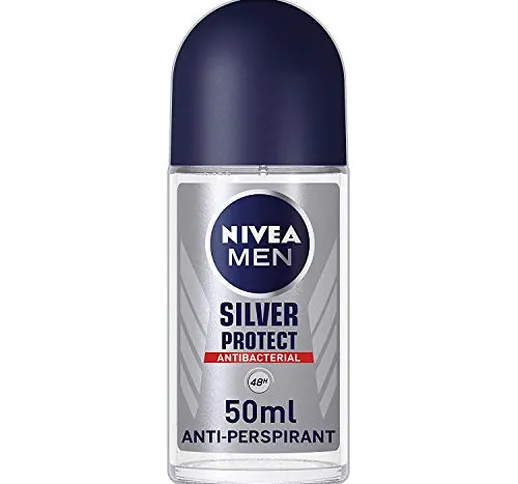 Nivea Uomo Argento Proteggere Anti-Traspirante Deodorante Roll-On (50ml) (Confezione da 6)