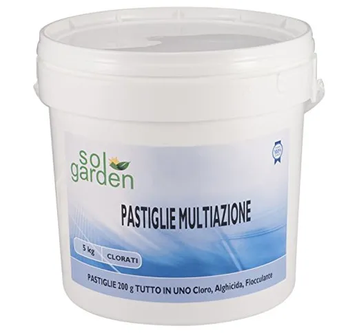 10 KG PASTIGLIE CLORO 200GR  MULTIAZIONE TRICLORO 90% DISSOLUZIONE LENTO DISSOLVIMENTO TRA...