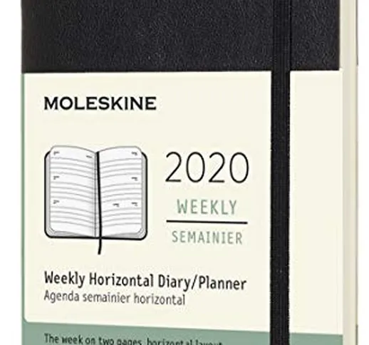 Moleskine 12 Mesi 2020 Agenda Settimanale Orizzontale, Copertina Morbida e Chiusura ad Ela...