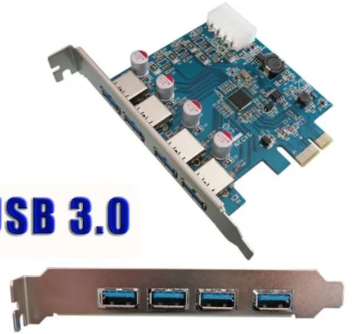 Kalea Informatique - Scheda PCI Express (4 porte USB 3.0 Superspeed, Chipset NEC D720201,...