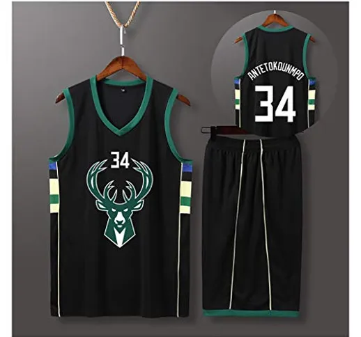 Maglia Bucks Giannis Antetokounmpo # 34, divisa da basket Milwaukee, felpa da tifoso, magl...