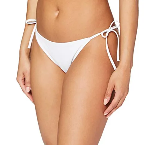 Calvin Klein Cheeky String Side Tie Parte Inferiore del Bikini, Pvh Classic Bianco, M Donn...