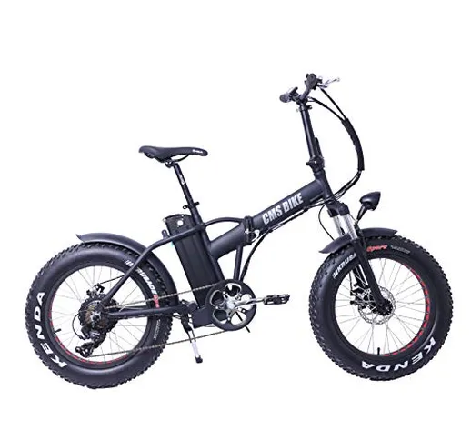 WYX Biciclette Pieghevoli Elettrico, Fat Tire Crouser Bicicletta con Motore 500W E Rimovib...