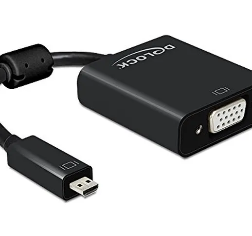 DeLOCK 65558 Cavo di interfaccia e Adattatore HDMI Micro-D VGA, Micro USB B, 3.5mm Nero