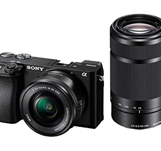Sony Alpha 6100 | Fotocamera Mirrorless APS-C con Ottiche Zoom Sony 16-50mm e Sony 55-210m...