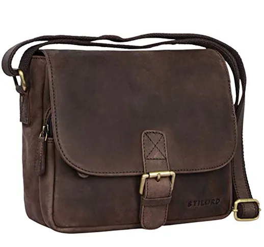 STILORD 'Lucian' Borsello uomo Borsetta donna Stile vintage in pelle Borsa piccola a traco...