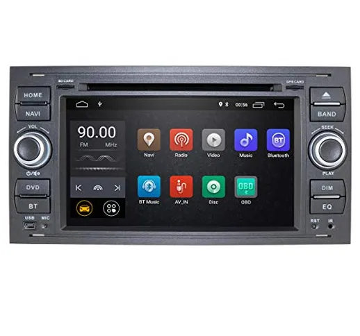 In Dash Navigation Android 10 Quad Core Car Double Din Stereo Headunit for Ford Focus Mond...