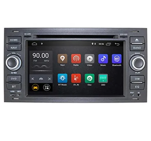 Android 10 Autoradio Double Din con sistema operativo per Ford C-Max/Connect/Fiesta/Focus,...