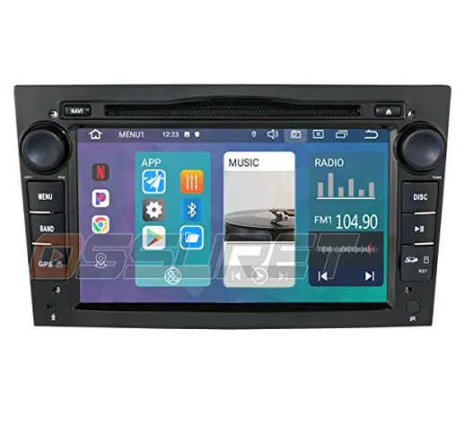 Android 10 Navigazione GPS per auto Bluetooth Veicolo Radio Autoradio 1080P Lettore stereo...